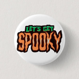 Lasst uns Spooky Green und Orange Typografie holen Button