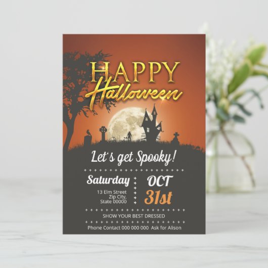 Lasst uns Spooky machen! Dankeskarte (Stehend Vorderseite)