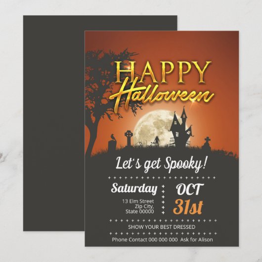 Lasst uns Spooky machen! Dankeskarte (Vorne/Hinten)