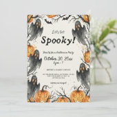 Lasst uns sprichwörtliche Geister & Pumpkins Hallo Einladung (Stehend Vorderseite)