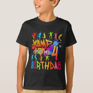 Lasst uns springen, es ist mein 4. Geburtstag Tram T-Shirt