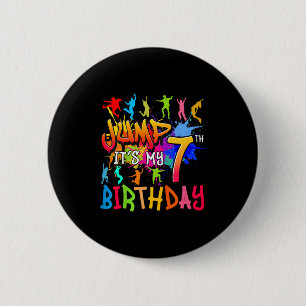 Lasst uns springen, es ist mein 7. Geburtstag Tram Button