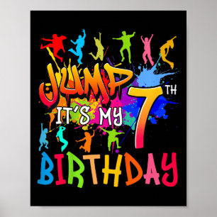 Lasst uns springen, es ist mein 7. Geburtstag Tram Poster