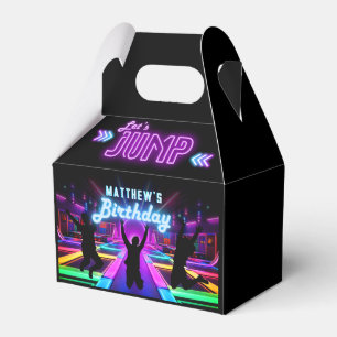 Lasst uns springen Neon-Trampolinpark-Geburtstagsf Geschenkschachtel