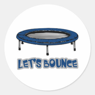 Lasst uns springen Trampolin Runder Aufkleber