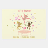 Lasst uns springende Affen-Kindergeburtstag aufpra Geschenkpapier Set (Vorderseite)