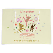 Lasst uns springende Affen-Kindergeburtstag aufpra Große Geschenktüte (Vorderseite)