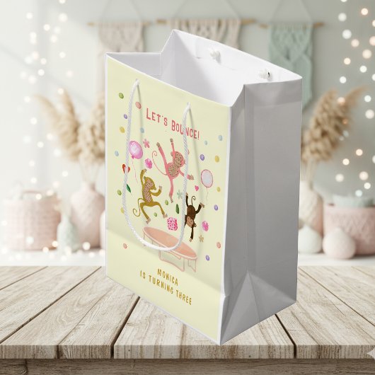 Lasst uns springende Affen-Kindergeburtstag aufpra Mittlere Geschenktüte