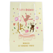 Lasst uns springende Affen-Kindergeburtstag aufpra Mittlere Geschenktüte (Rückseite)