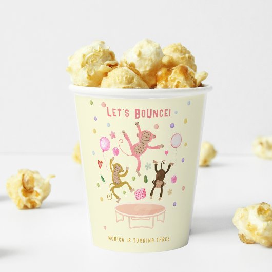 Lasst uns springende Affen-Kindergeburtstag aufpra Pappbecher