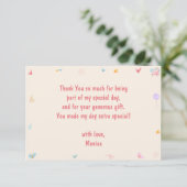 Lasst uns springende Einhörner-Kindergeburtstag sp Dankeskarte (Stehend Vorderseite)