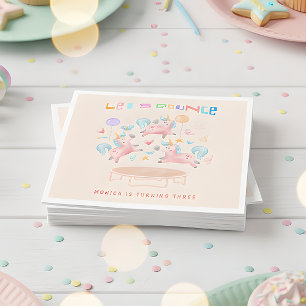 Lasst uns springende Einhörner-Kindergeburtstag sp Serviette