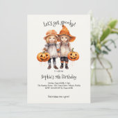 Lasst uns spucken! Spooktacular-Kindergeburtstag-P Einladung (Stehend Vorderseite)