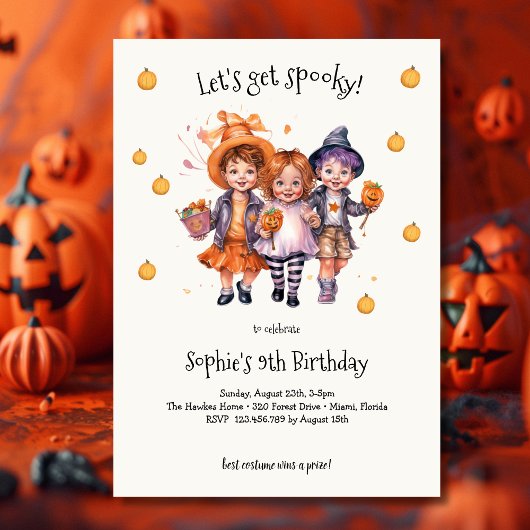 Lasst uns spucken! Spooktacular-Kindergeburtstag-P Einladung