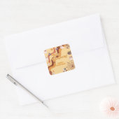 Lasst uns spukhaften halloween Retro-Kindergeburts Quadratischer Aufkleber (Umschlag)