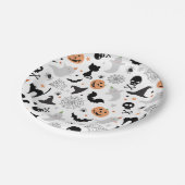 Lasst uns spukhaftes Halloween-Party plattieren, w Pappteller (Schrägansicht)