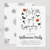 Lasst uns spukhaftes Halloween-Party weiß bekommen Einladung (Vorne/Hinten)