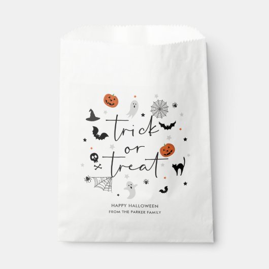 Lasst uns spukhaftes Halloween-Party weiß bekommen Geschenktütchen (Vorderseite)