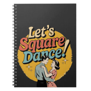Lasst uns Square Dance machen Retro-Square-Dance-G Notizblock
