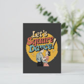 Lasst uns Square Dance machen Retro-Square-Dance-G Postkarte (Stehend Vorderseite)