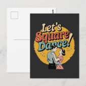 Lasst uns Square Dance machen Retro-Square-Dance-G Postkarte (Vorne/Hinten)