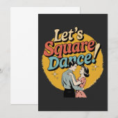 Lasst uns Square Dance Retro Square Dance-Geschenk Einladung (Vorne/Hinten)