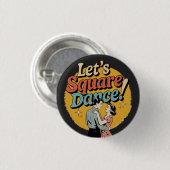 Lasst uns Square Dance tanzen Retro-Square-Dance-G Button (Vorne & Hinten)