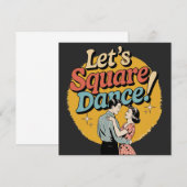 Lasst uns Square Dance tanzen Retro-Square-Dance-G Save The Date (Vorne/Hinten)