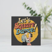 Lasst uns Square Dance tanzen Retro-Square-Dance-G Save The Date (Stehend Vorderseite)
