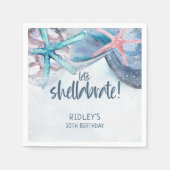 Lasst uns Starfish Muscheln zum Geburtstag schälen Serviette (Vorderseite)