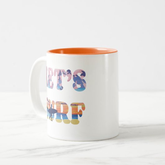 Lasst uns surfen zweifarbige tasse (Vorderseite Links)