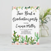 Lasst uns Taco 'Bout a Abschluss Fiesta Party Einladung (Stehend Vorderseite)