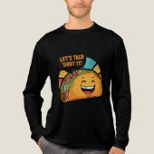 Lasst uns Taco 'Bout It - Funny Happy Taco Cartoon Tri-Blend Shirt (Vorderseite)