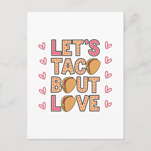 Lasst uns Taco Bout-Liebe Postkarte (Vorderseite)