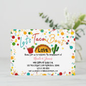 Lasst uns Taco Bout Liebe Verlobung Wedding Fiesta Einladung (Stehend Vorderseite)