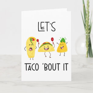 Lasst uns taco darüber sprechen lustiger Gruß zum Karte