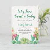 Lasst uns Taco Fiesta Themed Baby Shower Einladung (Stehend Vorderseite)