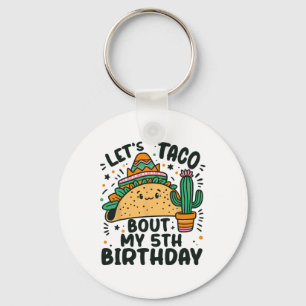Lasst uns Taco über meine 5. Geburtstagsjungs in M Schlüsselanhänger