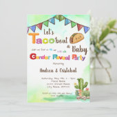 Lasst uns Taco'bout ein Baby Fiesta Thema Gender R Einladung (Stehend Vorderseite)