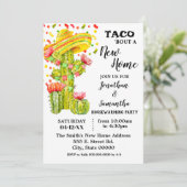 Lasst uns tako 'über die neue Zuhause fiesta-Hausw Einladung (Stehend Vorderseite)