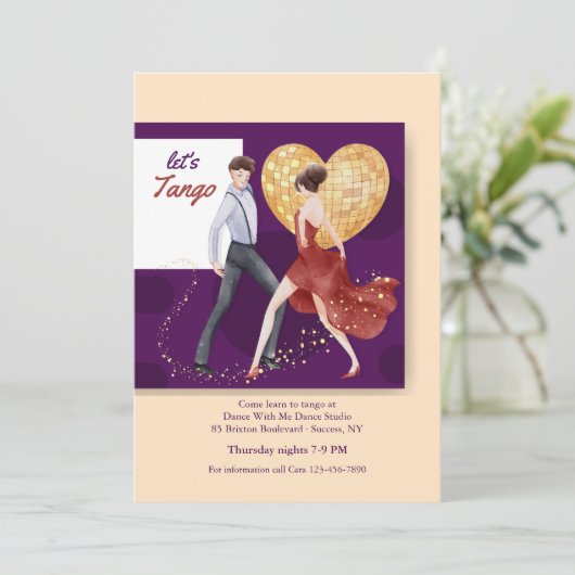 Lasst uns Tango Einladung (Stehend Vorderseite)