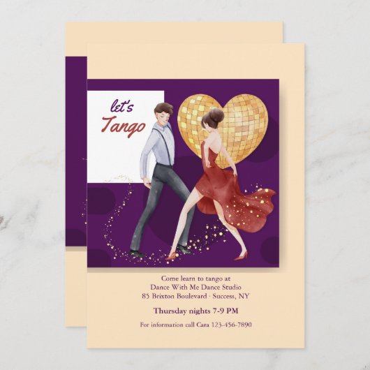 Lasst uns Tango Einladung (Vorne/Hinten)