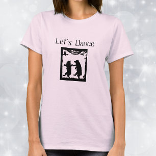 Lasst uns tanzen Bären schwarze Silhouette T-Shirt