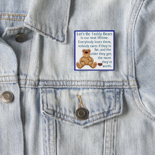 Lasst uns Teddybären sein Button (Beispiel)