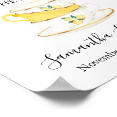 Lasst uns Tee mit Braut haben, um Limonen Duschzei Poster (Ecke)