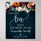 Lasst uns Tee mit Bride Wine Navy Polterabend habe Poster (Vorne)
