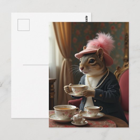 Lasst uns Tee trinken Postkarte (Vorne/Hinten)