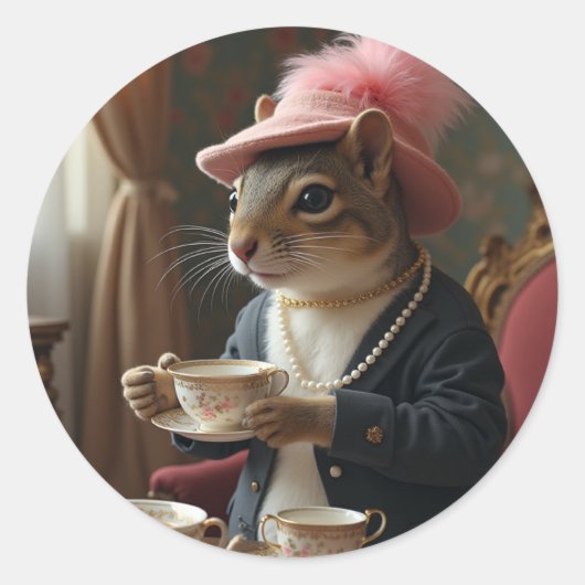 Lasst uns Tee trinken Runder Aufkleber (Vorderseite)