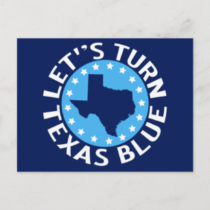 Lasst uns Texas Blau machen, Demokratisch wählen, Postkarte