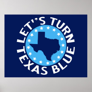 Lasst uns Texas Blue Vote-Demokrat politisch Poster
